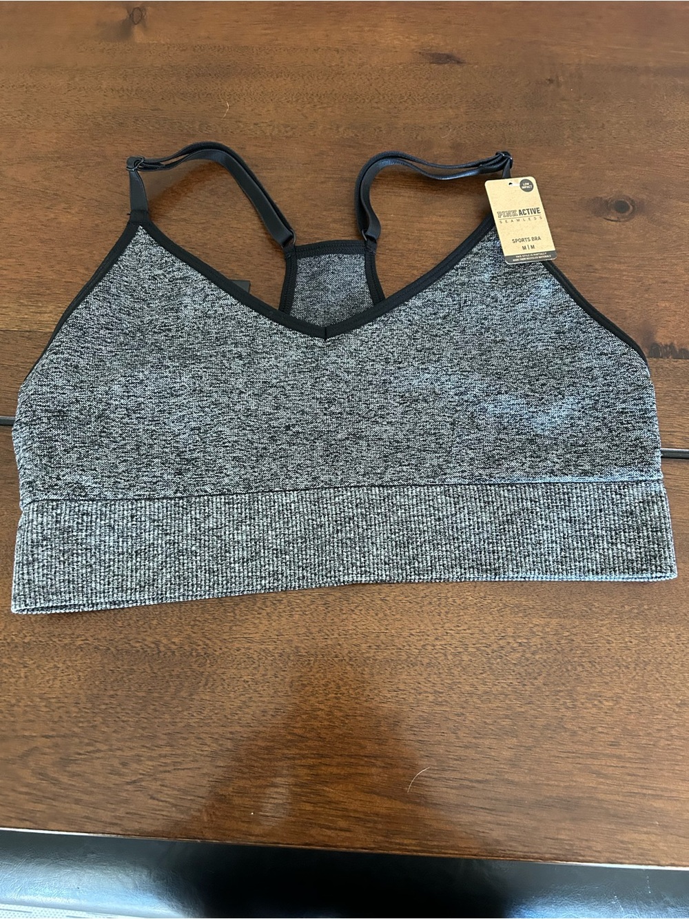 NWT PINK Active Victoria’s Secret Seamless Low Impact Sports Bra Gray Medium